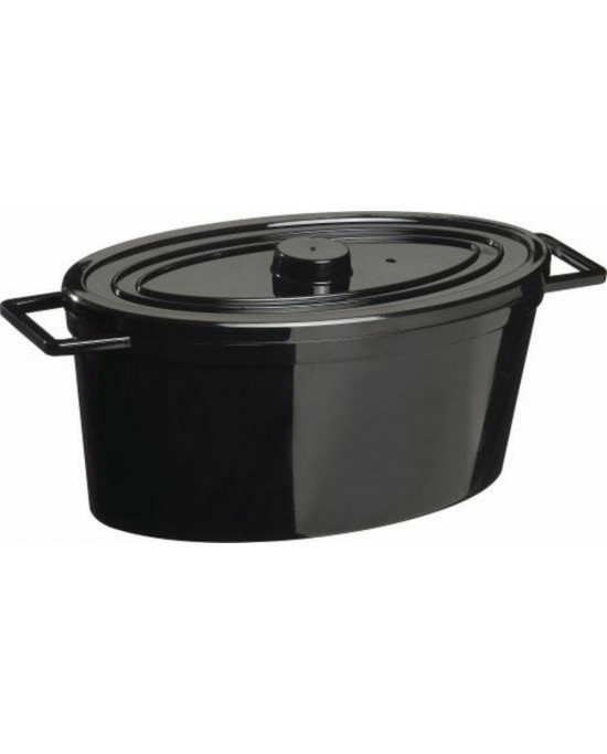 Mini-cocotte ovale noire avec couvercle 7cl PQ50