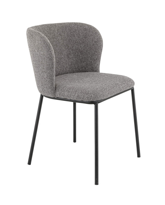 Mélina chaise métal noir tissu gava gris 18