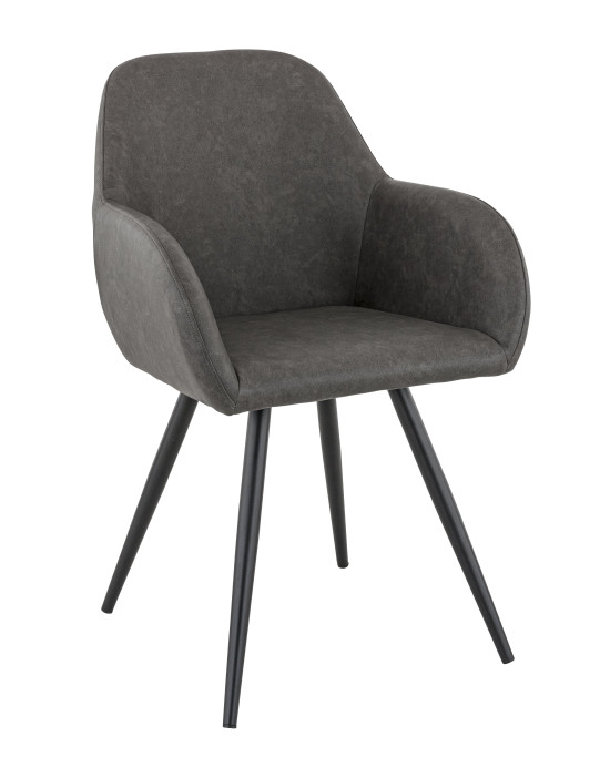 Olaf fauteuil métal noir simili colorado anthracite