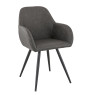 Olaf fauteuil métal noir simili colorado anthracite