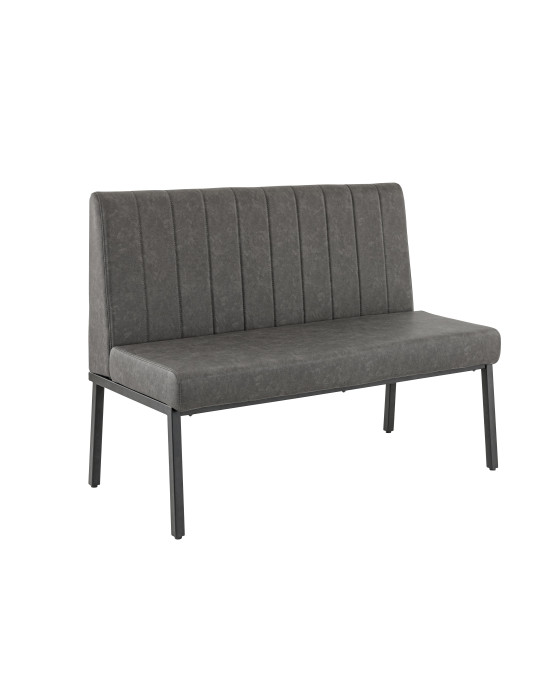 Wendy banquette métal noir simili colorado anthracite