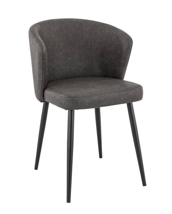 Mikka chaise métal noir simili colorado anthracite