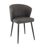 Mikka chaise métal noir simili colorado anthracite